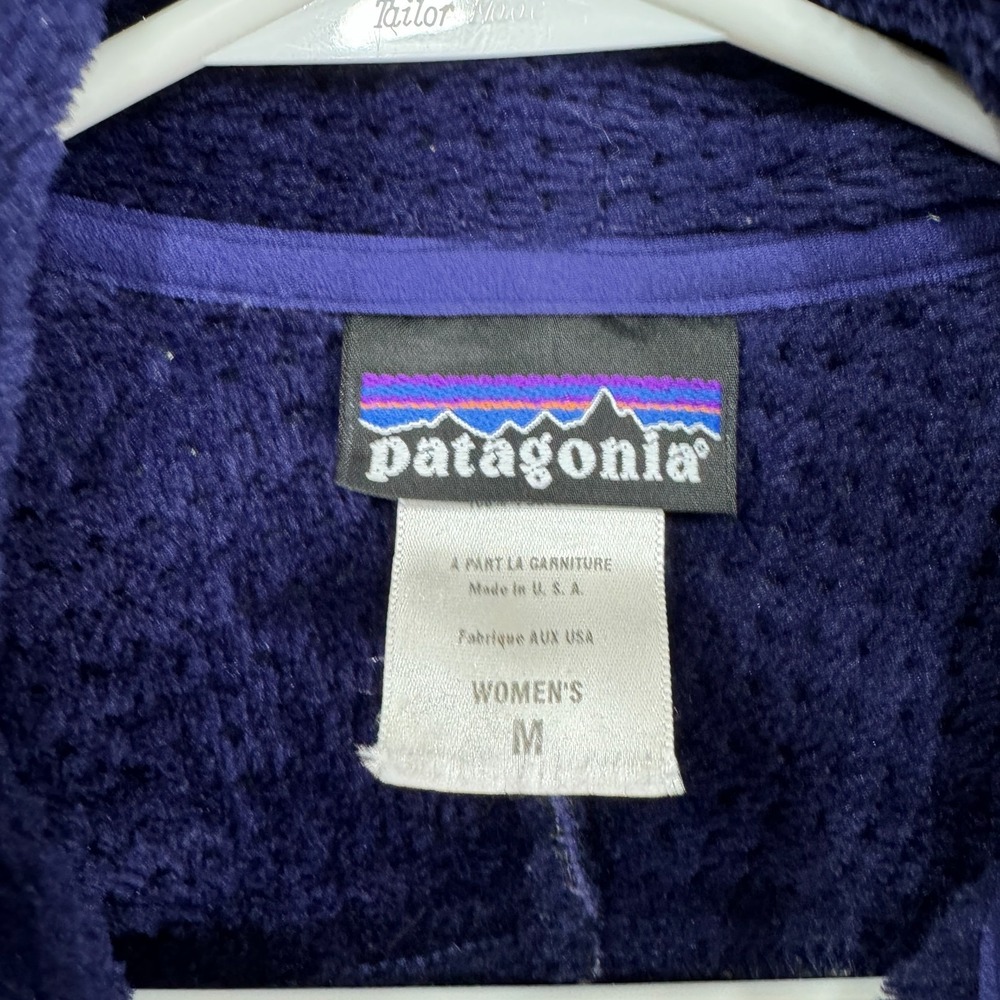 Patagonia Jacket Womens Medium Purple Long Sleeve Zip Up Fleece Logo Outdoor - Picture 3 of 11